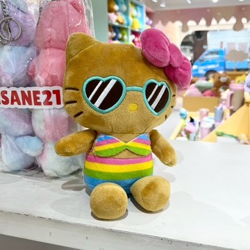 SANRIO 三麗鷗 HELLO KITTY 夏威夷 曬黑系列 黑皮 彩虹泳裝 墨鏡 娃娃