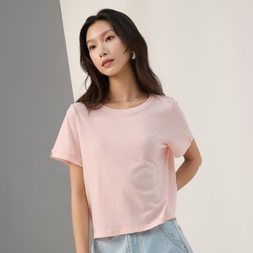 低調不失高雅印花短T(淺粉紅)-女