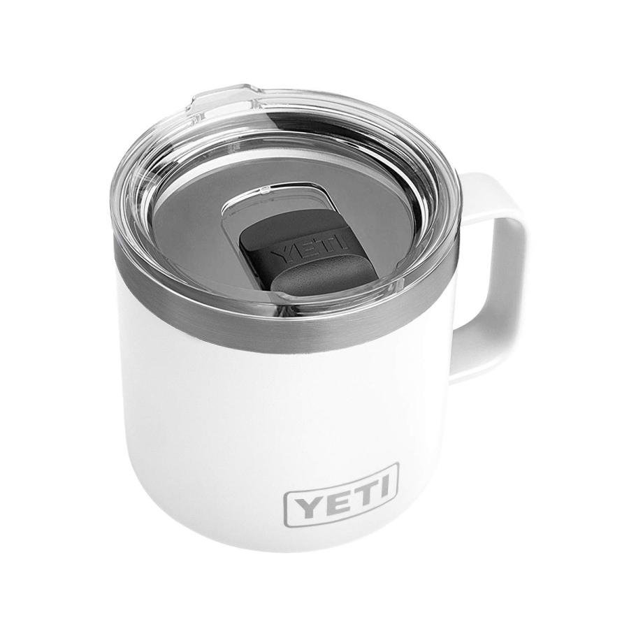 YETI Rambler 14オンス マグカップ マグスライダー蓋付き 真空断熱 ステンレス製、ホワイト