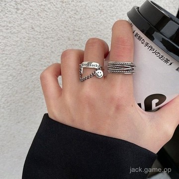 💍限時下殺💍 店鋪熱銷 笑臉戒指微笑個性小衆ins潮時尚冷淡風男女情侶網紅嘻哈指環手飾