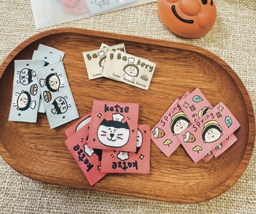 【唐小糖】織嘜布標 小貓蛋糕春天花草手帳裝飾刺繡布貼/可愛布標