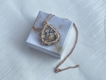 221160 花生木化石 串珠 頸鍊