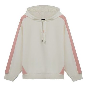 (WMNS) New Balance Colorblock Casual Sports Hoodie White
