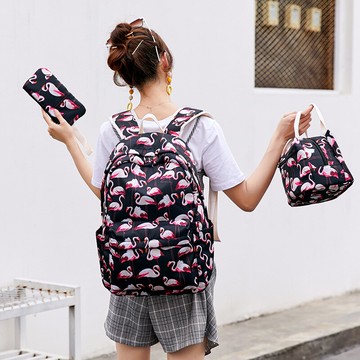 後背包尼龍手提包(三件套)-印花輕巧防潑水休閒女包包2款73ya36【獨家進口】【米蘭精品】