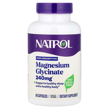 Natrol, Magnesium Glycinate, High Absorption, 240 mg, 60 Capsules