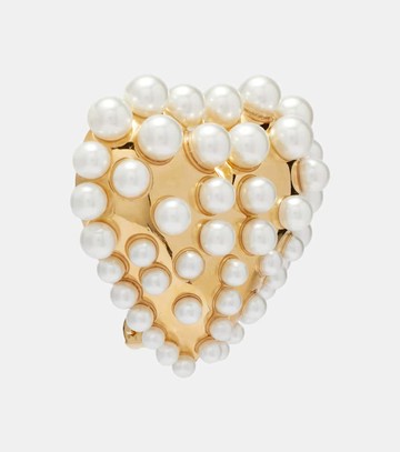 Oscar de la Renta Faux pearl-embellished clip-on earrings