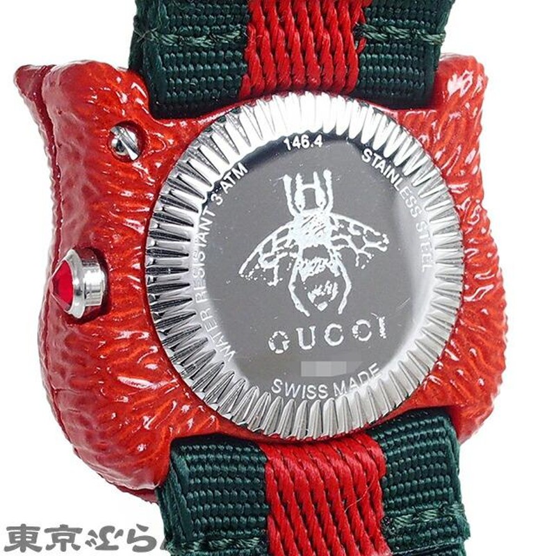 返品可 グッチ GUCCI ルマルシェデメルヴェイユ シークレット 時計 腕時計 ボーイズ クォーツ式 レッド 赤 キャット 146.4  YA146409 展示未使用 101600619 | LINEブランドカタログ