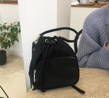 FINDSENSE X 抽繩 小水桶包 牛津布 單肩 斜跨小包包