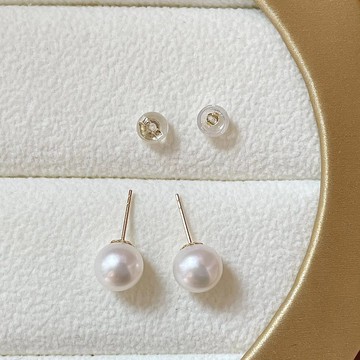 高雅氣質天然珍珠18K金耳環【結婚禮物】