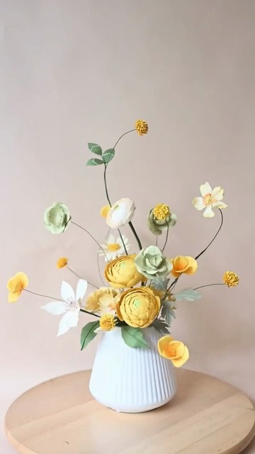 手工紙花 - 野生奶油田野組合 禮品或家居裝飾