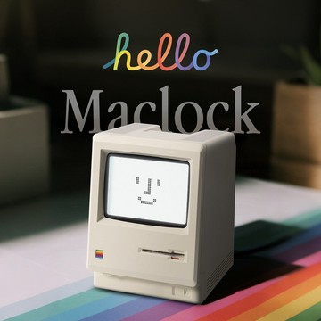 小廢物俱樂部 麥金塔鬧鐘 麥克鐘 復古電腦造型日期時鐘 Maclock電子天氣鬧鐘 桌面擺件 懷舊電子時鐘 生日 交換禮