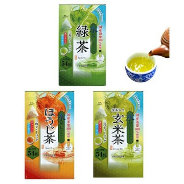 【江戶物語】野村茶園 德用 三角茶包 54袋入 抹茶入 綠茶/焙茶/玄米茶 立體茶包 冷沖熱泡 保溫瓶 業務用 日本進口