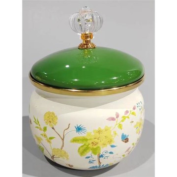 帶蓋搪瓷糖罐鹽罐調料罐家用調味瓶罐茶葉罐餐廳佐料罐辣椒油罐子