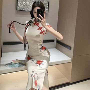 旗袍✨旗袍女夏季2025新款新中式氣質復古國風改良年輕款少女顯瘦連衣裙✨227