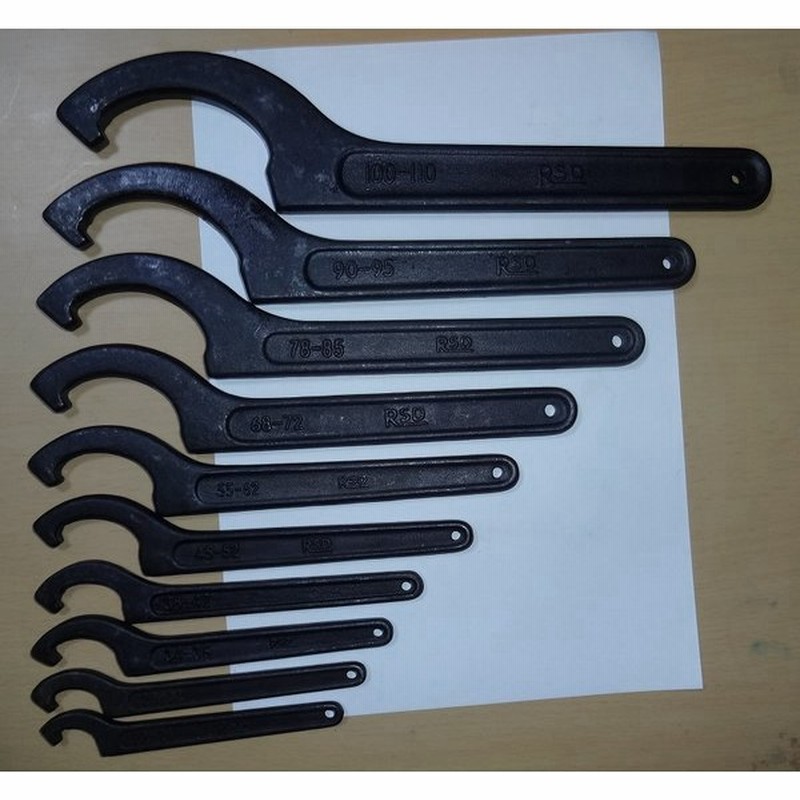 10種組 引掛スパナ 引っ掛けレンチ フックレンチ 自転車 バイクから各種機械 油圧シリンダー修理に 引っ掛けて回す工具 通販 Lineポイント最大0 5 Get Lineショッピング