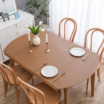 💥桃園倉庫出貨💥 橢圓形 桌墊 防水 免洗 防油 桌麵墊 橢圓桌 純色 皮革 墊子 高檔 防滑 餐桌墊