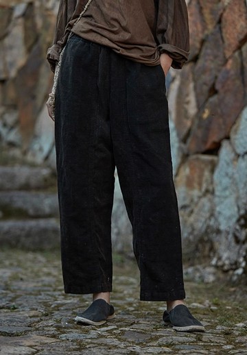 條紋幾何 直筒舒適休閒褲/長褲