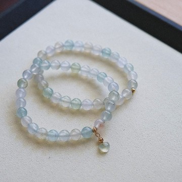 拈翠/若水/緬甸天然A貨翡翠-小精品高冰放光多彩翡翠設計手串