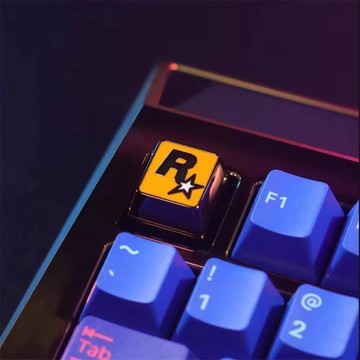 個性鍵帽 特殊鍵帽 鍵盤帽 R星遊戲週邊造型圖標機械鍵盤鋅鋁閤金金屬個性鍵帽朋克按鍵鍵石 MZEL