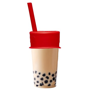 LUUMI 珍珠奶茶密封蓋  4 x 7.5cm  紅色  1個