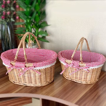 收納籃藤編野餐籃柳編水果籃野餐收納筐收納籃子攝影拍照籃黃之新