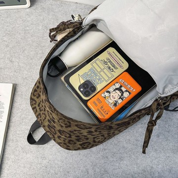 大容量後背包🔥ins豹紋休閒雙肩包大容量大學生學生輕便通勤書包小衆新款揹包簡約大容量電腦雙肩包 筆電包 休閒包學生書包