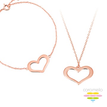 彩糖鑽工坊 桃樂絲系列銀飾 玫瑰金純銀套組HAG-BS05+PS05