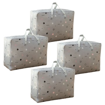 葉子小舖 牛津布收納袋 大號(58 x 22 x 38cm) 灰圈圈  4個