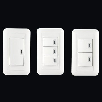 同立電工大型夜光開關 雅白 夜光 開關 大面板 單開 雙開 三開 三切 螢光 開關切 三開關蓋板【DU406】123便利屋