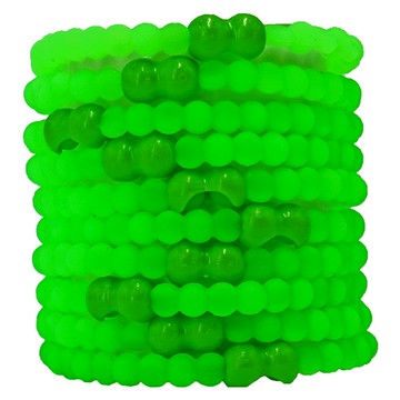 Pro Hair Tie 扣環髮圈--亮透艷綠色10條組(NeonGreen)-美國進口不傷髮
