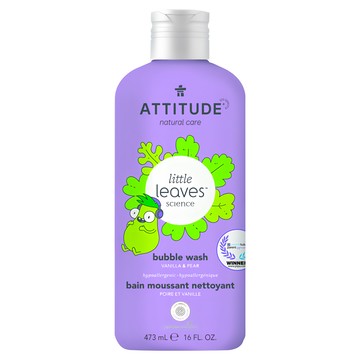 ATTITUDE 艾特優 兒童泡泡浴 香草&梨 473mL  1瓶