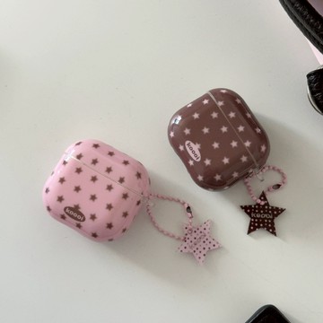 lulu|韓風粉咖五角星耳機殼 適用蘋果airpods4耳機保護殼 airpodspro2/3保護套pro2耳機殼