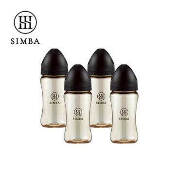 Simba 小獅王辛巴 - 蘊蜜鉑金PPSU寬口防脹氣奶瓶4支組(270ml)-新生適用-蒔黑