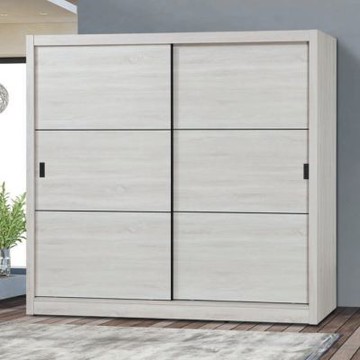 文創集 法澤西6.1尺推門衣櫃(二色可選)-182x60x200cm免組