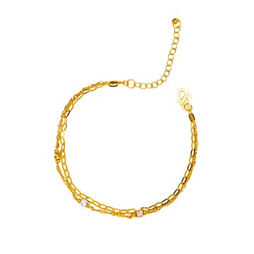 Jove gold 漾金飾 光影流動黃金手鍊-雙鍊款