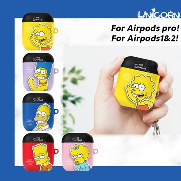 出清 韓國正版辛普森家庭系列蘋果airpods 硬殼保護套霸子荷馬花枝莎莉1 2代 3代airpodspro 耳機套收納套 Ap Unicorn Unicorn 手機殼