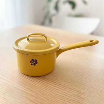 限定新色 日本月兔印 日製單柄片手琺瑯湯鍋(附蓋)-12cm