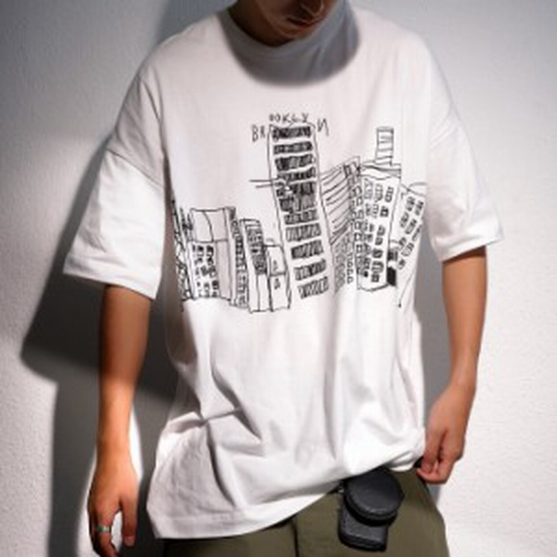 小さな絵描きの完成で描く 憧れの街並みを ブルックリンイラストtシャツ 再再販 メール便不可 通販 Lineポイント最大4 0 Get Lineショッピング