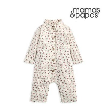 Mamas&Papas 水墨花季-長袖連身兔裝