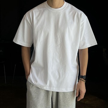 正韓美國重磅棉線條剪裁寬版素面短袖T恤 7色 YUPPIE 預購商品 0420