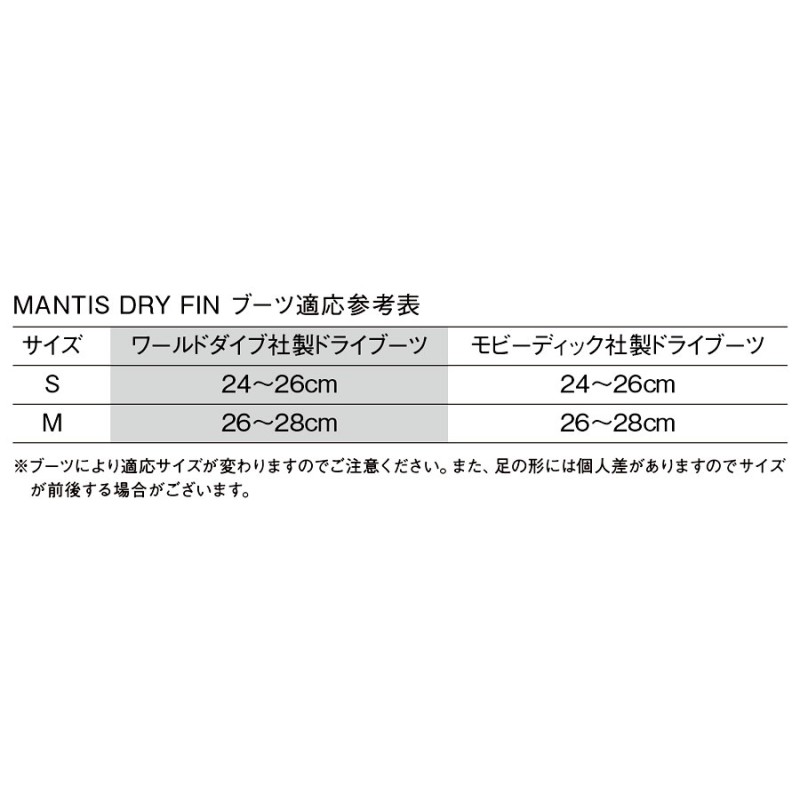 ダイビング用フィン GULL/ガル マンティスドライフィン(スプリング