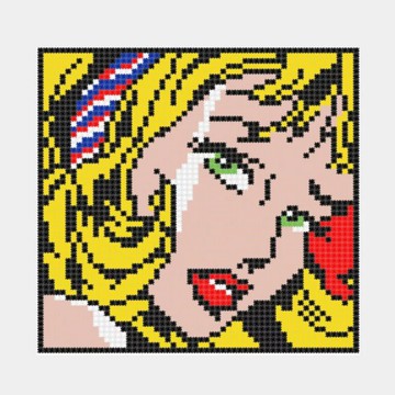 꾹꾹블럭 - 韓國馬賽克咕咕拼豆組- Girl with hair ribbon