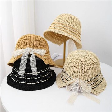 【巴黎精品】現貨+預購 防曬帽漁夫帽子遮陽帽大帽簷戶外登山透氣速乾-編織後開衩蝴蝶結女帽子4色a1kl27