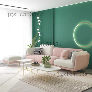 宅配免運😊北歐簡約現代客廳小戶型輕奢網紅整裝乳膠絨佈可拆洗雙人佈藝沙髮 小沙發 辦公沙發 沙發