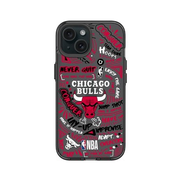 iPhone 15 Clear 酷墨灰 - NBA - 塗鴉系列-芝加哥公牛 Chicago Bulls - Graffiti