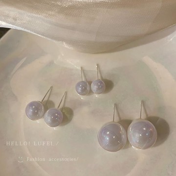 幻彩人魚姬珍珠耳釘女溫柔簡約日常通勤耳環小眾氣質復古銀針耳飾