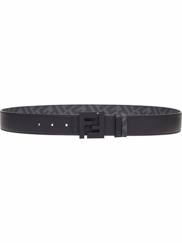 FENDI - reversible logo-buckle belt - men - Cotton/Polyester/Polyurethane - 100 - Black