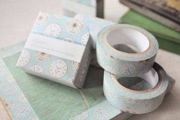 好好把握時間插畫紙膠帶+膠帶台