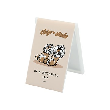 收納王妃 - 迪士尼 Disney奇奇蒂蒂【橡果安全帽】 折鏡 鏡子 化妝鏡 小鏡子10x6.5x0.5CM