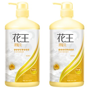 花王 潤髮乳 山茶花油 滋養柔順 無矽靈 淡雅花香  750ml  2瓶